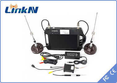 Récepteur tactique FHD de COFDM avec la batterie et C.C 12V des antennes AES256 de sensibilité élevée d'ecran couleur le double
