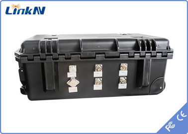 COFDM Récepteur vidéo de valise IP65 à 4 canaux avec batterie et écran AES256 H.264 DC 12V