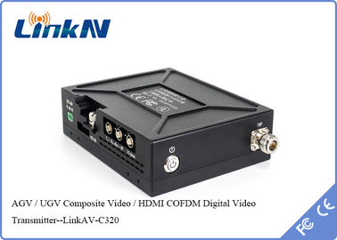 Chiffrage visuel 200-2700MHz de la latence AES256 de l'émetteur COFDM HDMI CVBS H.264 de robots rocailleux d'UGV EOD bas