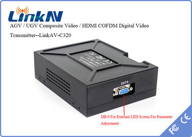 Chiffrage visuel 3-32Mbps de la latence AES256 de la puissance de sortie HDMI CVBS de l'émetteur 2W d'UGV COFDM bas